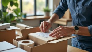 La préparation d'emballages sécurisés pour la livraison bureautique