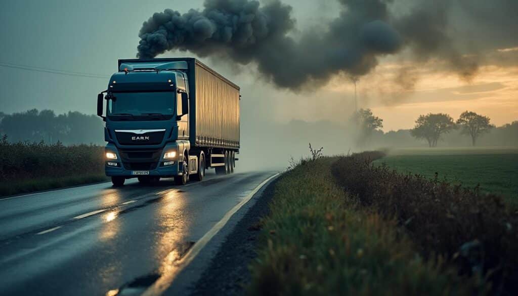 Quel est l’impact environnemental des émissions dans le transport en camion ?